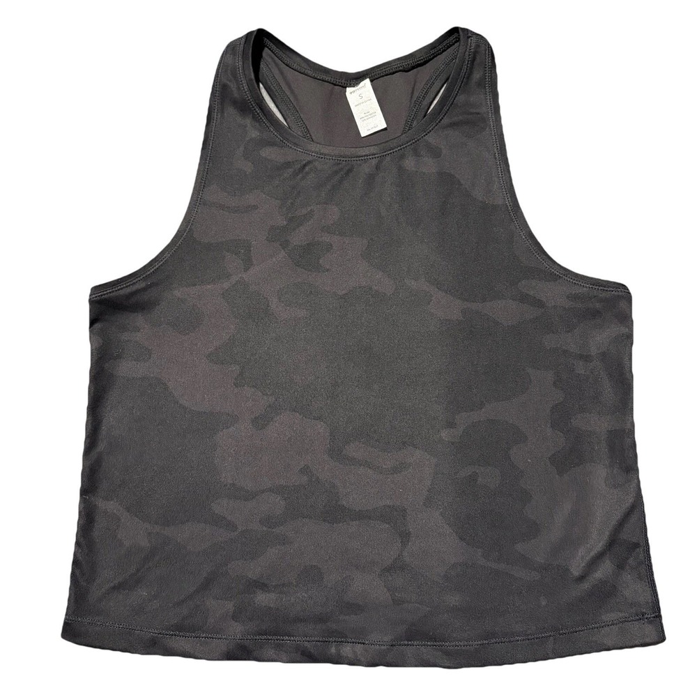 90 Degree Tank Top Womens Small Black Camo Cropped Racerback Activewear